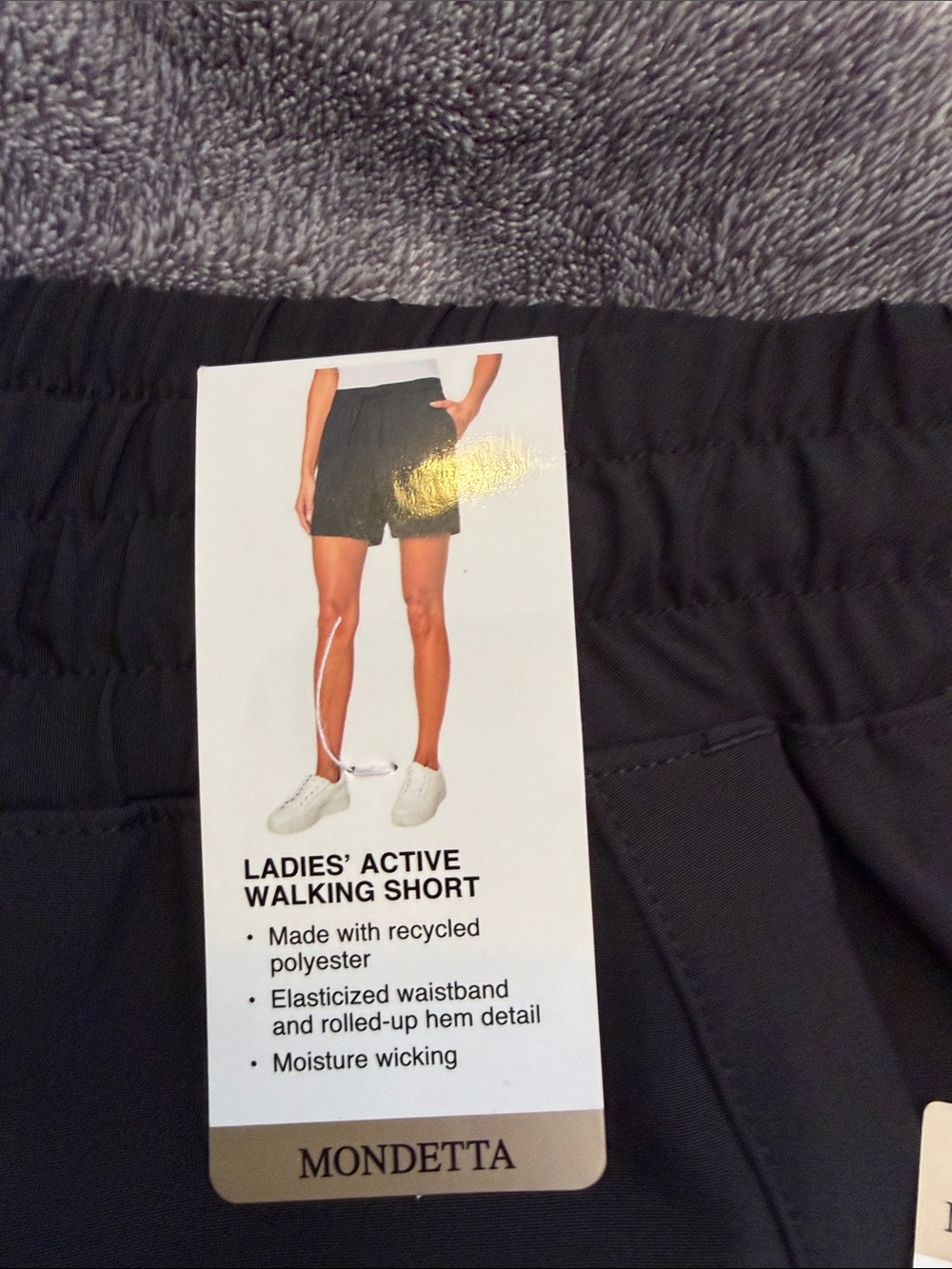 Mondetta Black Ladies' Active Walking Shorts - Picture 2 of 3